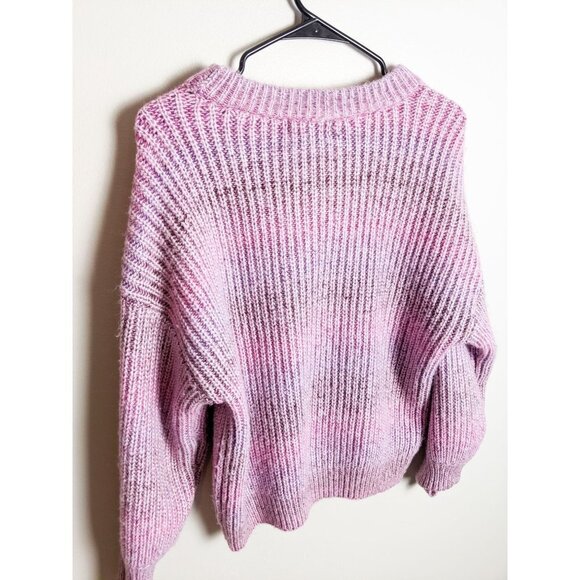 Universal Thread Chunky Pink Ombre Oversized Crewneck Sweater XS Womens Pullover - Picture 4 of 10